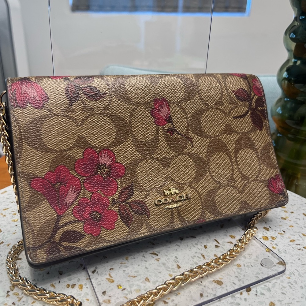 Coach Anna - Signature Victorian Flowers-  Crossbody with gold hardware